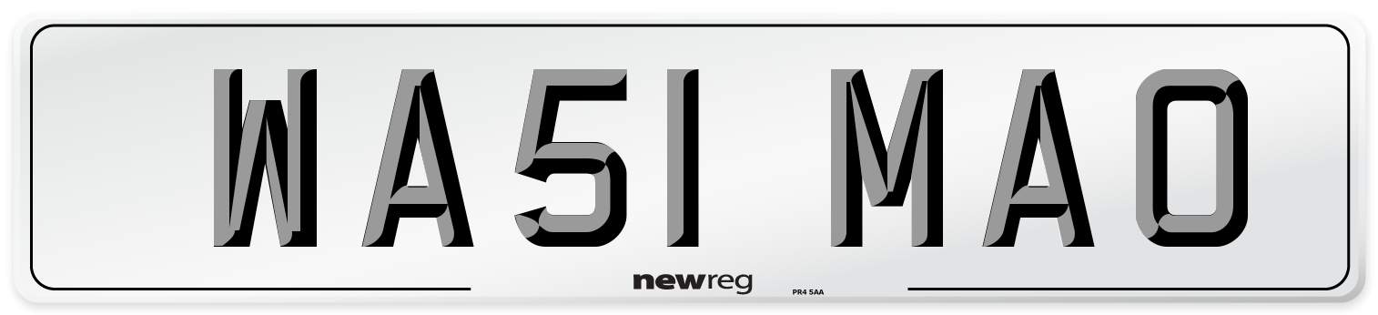 WA51 MAO Number Plate from New Reg